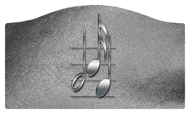DASHELL-382-SL Music Notes Silver